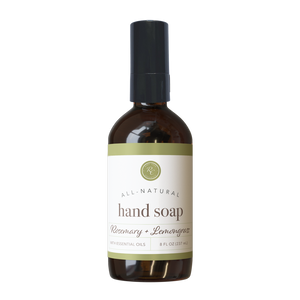 Handcrafted Foaming Hand Soap with Colloidal Silver, 8 oz: Rosemary + Lemongrass