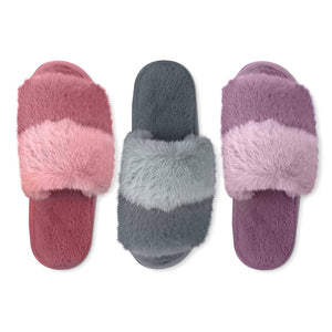 Cotton Candy Puff Slippers - Berry