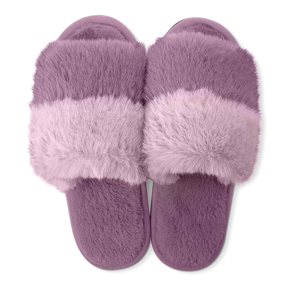 Cotton Candy Puff Slippers - Berry