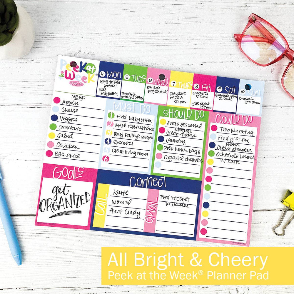 Peek at the Week® Weekly Planner Pad | Preppy 'n' Pink