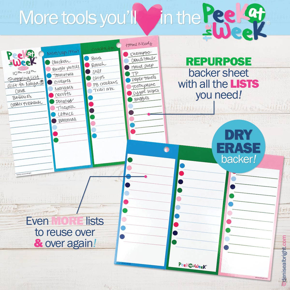 Peek at the Week® Weekly Planner Pad | Preppy 'n' Pink