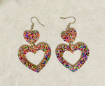 Heart Earrings: Pink Sparkle