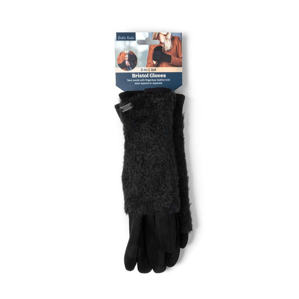 Bristol 2-in-1 Fingerless Gloves - Black