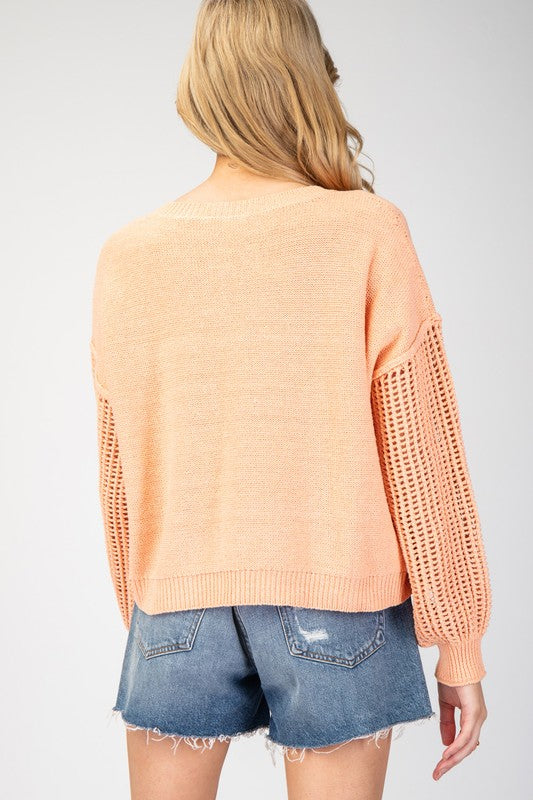 Apricot Open Knit Sweater