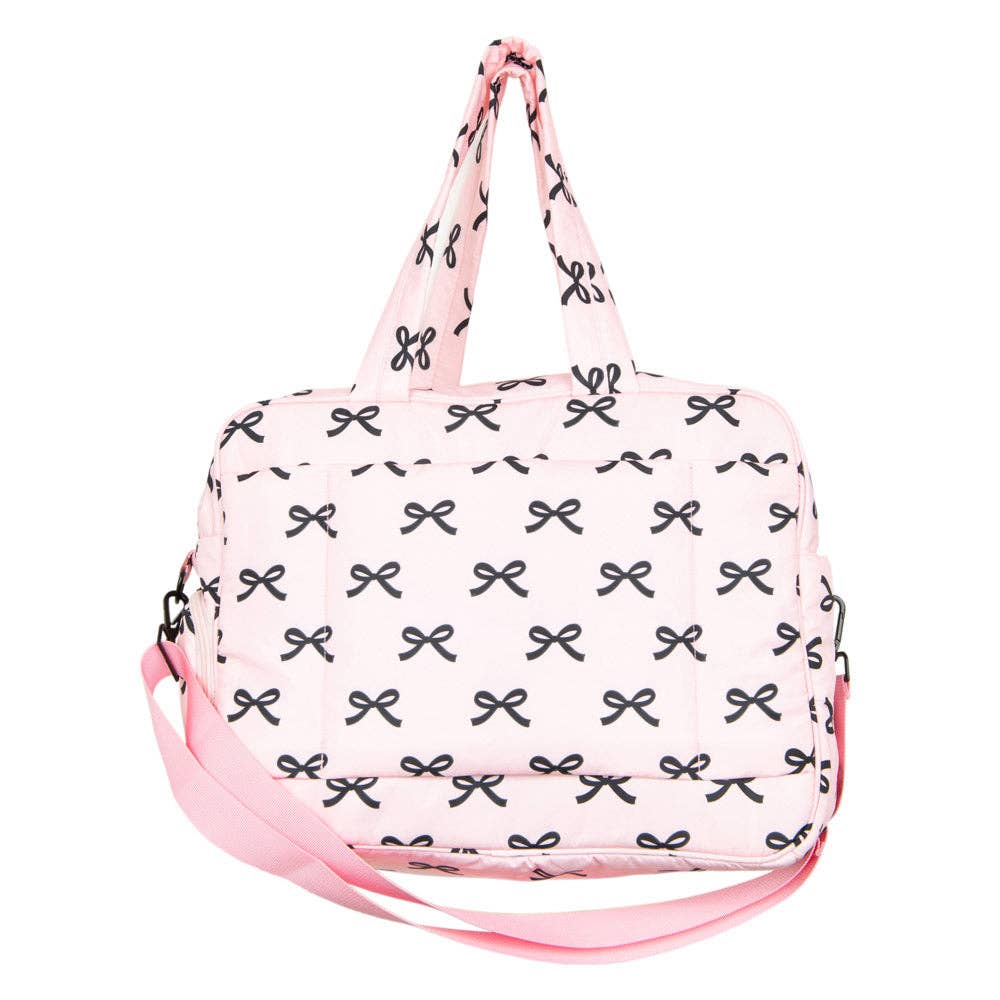 Mini Bows Duffel Weekender: Light Pink