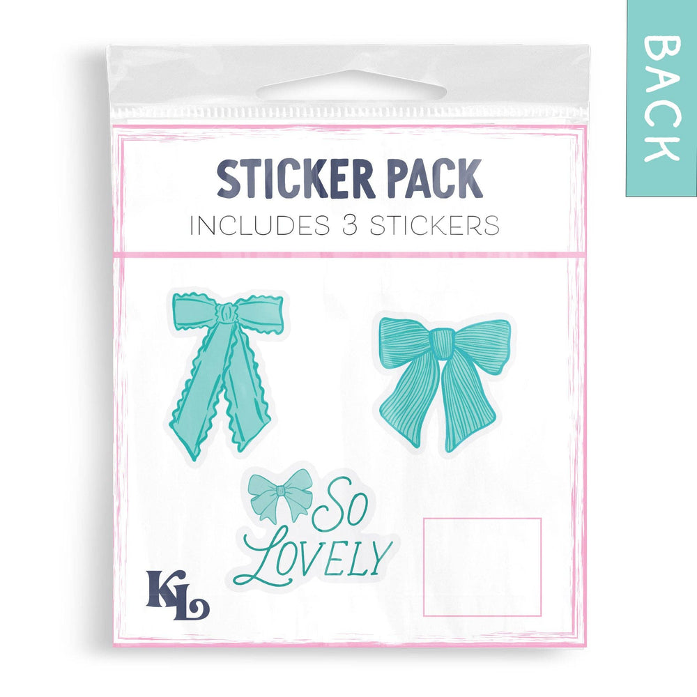 Sticker Pack - Teal Bows