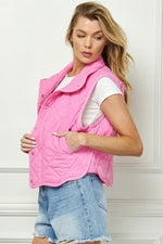 Quilted Vest-Pink