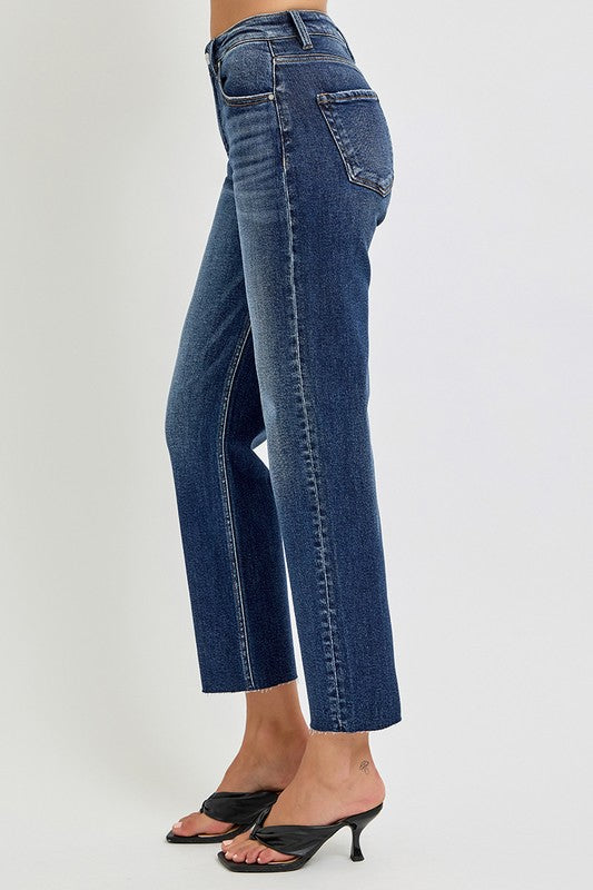 RISEN High Rise Slim Barrel Jeans