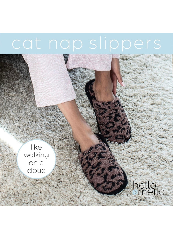 Cat Nap Slippers - Mocha