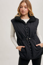 Reversible Puffer Sherpa Vest