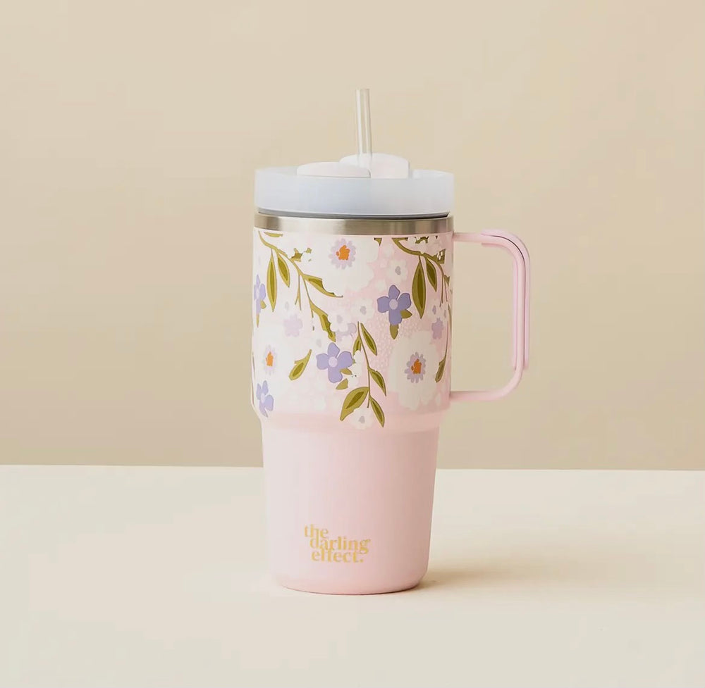 20oz Mini Tumbler On-The-Go-Floral Haven Lilac