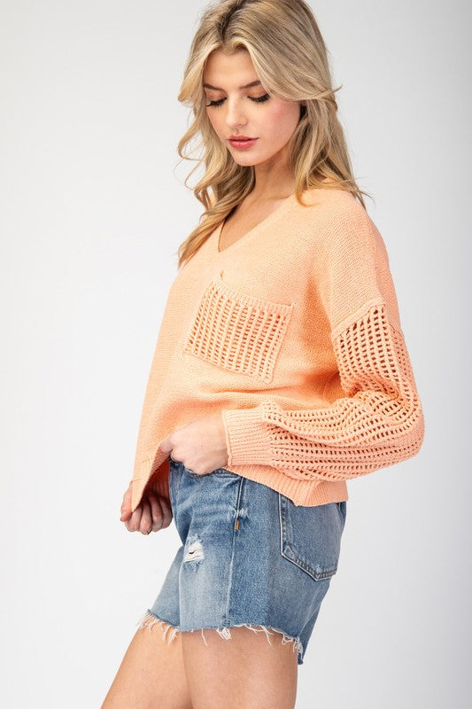 Apricot Open Knit Sweater