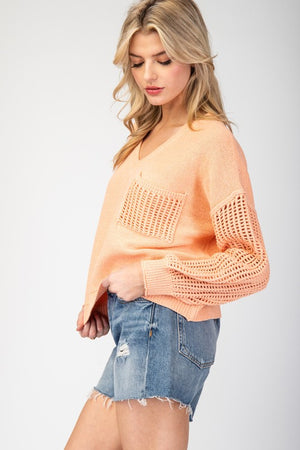 Apricot Open Knit Sweater