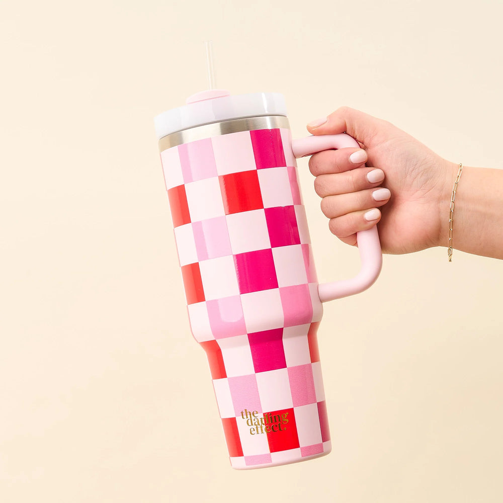 Take Me Everywhere Tumbler - Sweetheart Check