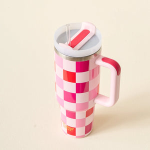 Take Me Everywhere Tumbler - Sweetheart Check