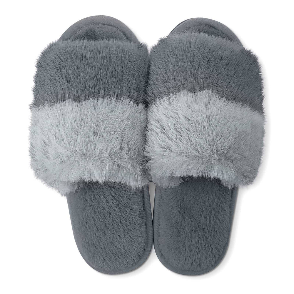 Cotton Candy Puff Slippers - Berry