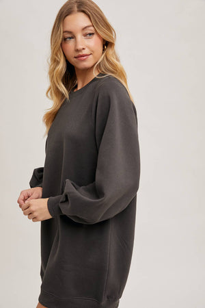 Bubble Sleeved Sweatshirt Dress