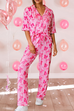 Pink Bow Pajama Set with Pants