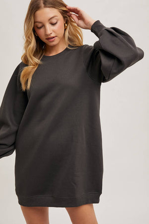 Bubble Sleeved Sweatshirt Dress