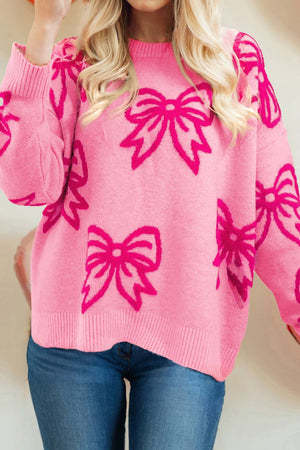 Pink on Pink Bow Sweater