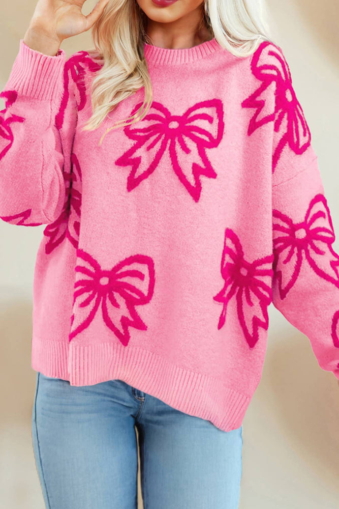 Pink on Pink Bow Sweater