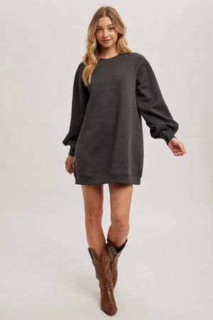 Bubble Sleeved Sweatshirt Dress