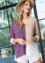 Purple Haze Color Block Sweater