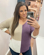 Purple Haze Color Block Sweater