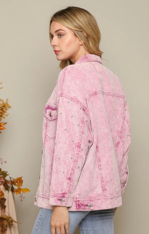 Studded Shacket-Pink