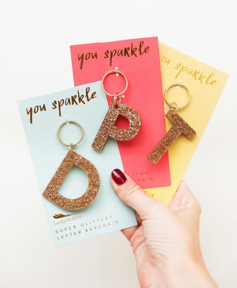Glitter Keychain - Letter - J – Lucky Feather